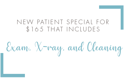 New patient special for $125 that includes Exam, X-ray, and Cleaning.